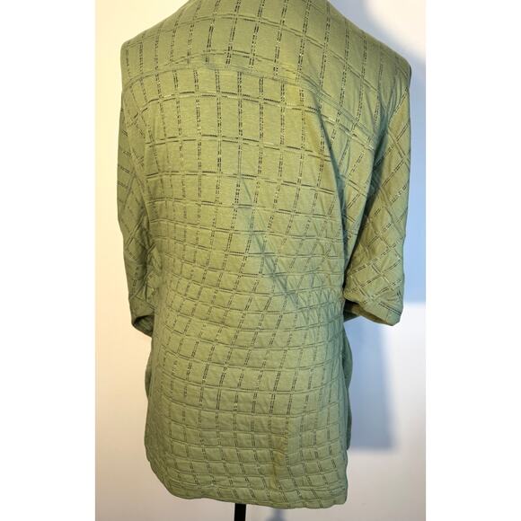 Nike Yoga Womens Green Reversible Wrap Jacket Check Kimono Cardigan L NWOT - Picture 4 of 10